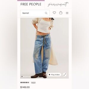 Free People Moxie Pull-On Barrel Jeans